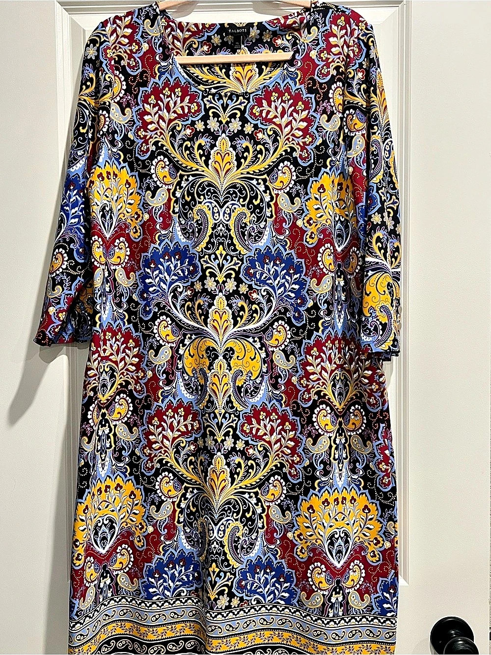 Talbots Paisley Dress Blue & Multicolor Size XL